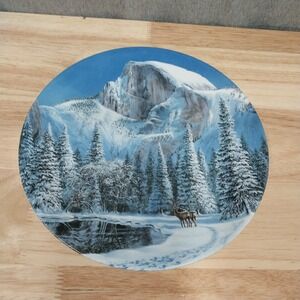 W.S. George Collector Plate Nature's Legacy Blue Snow at Half Dome 8.5in Blue